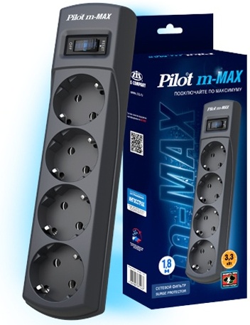 

Сетевой фильтр ZIS Pilot m Max 4 euro outlets 1.8m