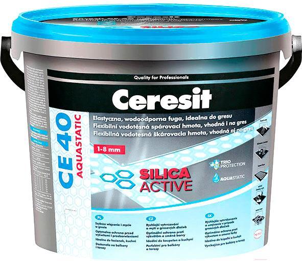 

Фуга Ceresit CE 40 Aquastatic (5кг, темно-серый), Фуга Ceresit CE 40 Aquastatic 5кг темно-серый