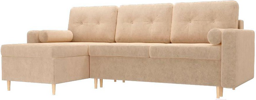 

Угловой диван Mebelico Белфаст 492 левый 59071 вельвет бежевый, Угловой диван Mebelico Белфаст 492 угловой левый 59071 вельвет бежевый