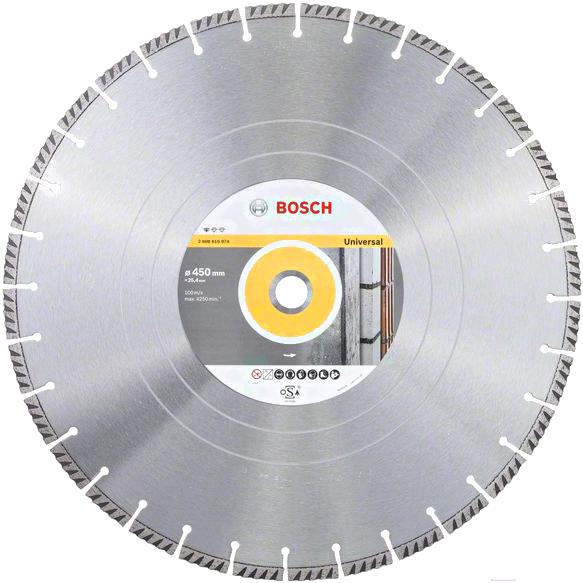 

Алмазный диск Bosch 450х25.4 мм универсальный сегмент. Turbo Standard for Universal [2.608.615.074], 450х25.4 мм универсальный сегмент. Turbo Standard for Universal