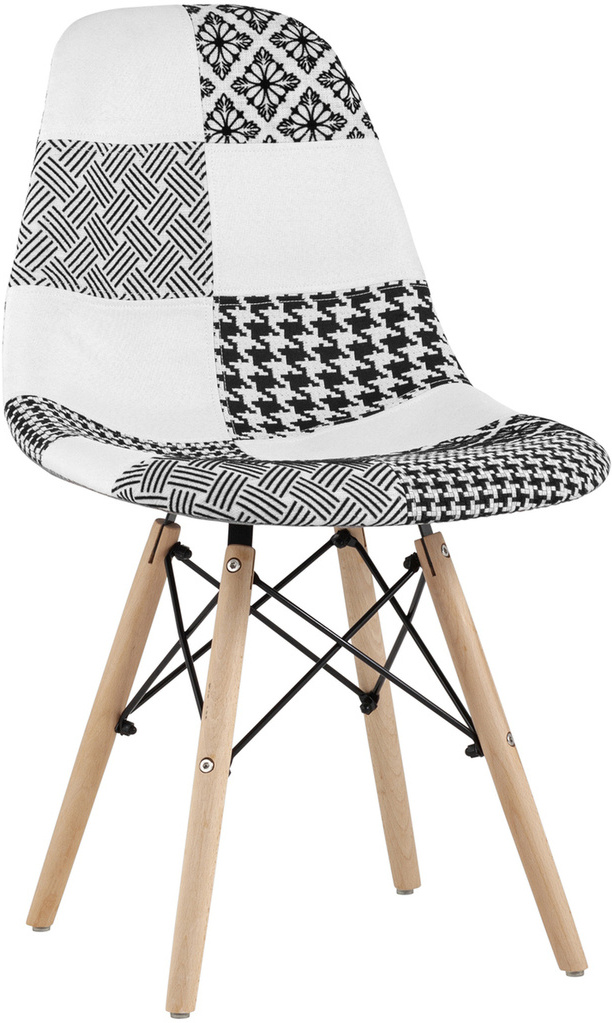 

Стул Stool Group Eames пэчворк черно-белый [Y808 bw], Стул Stool Group Eames пэчворк Y808 bw черно-белый