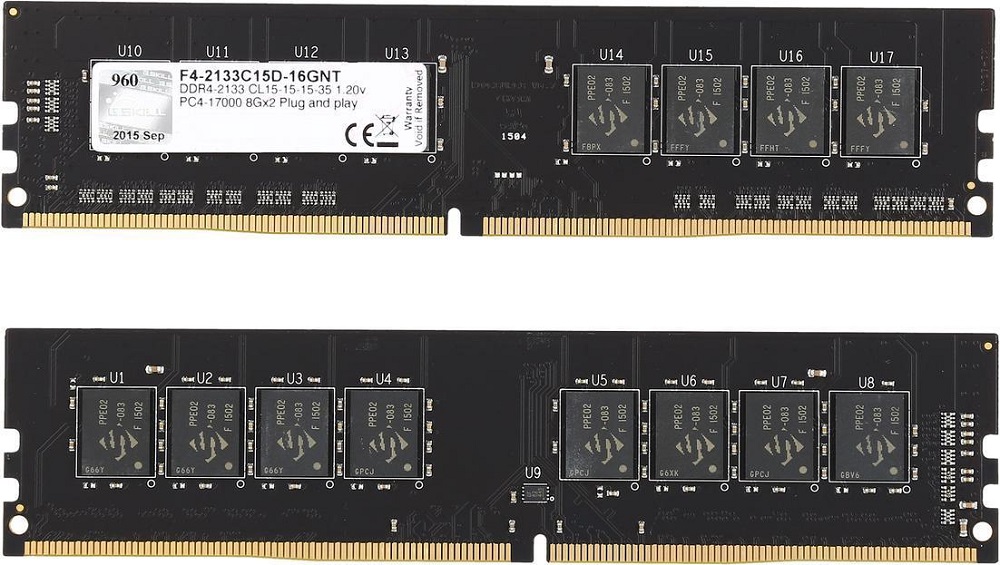 

Оперативная память G.Skill DDR IV 8Gb KiTof2 PC-19200 2400MHz Value [F4-2400C17D-8GNT], DDR IV 8Gb KiTof2 PC-19200 2400MHz Value
