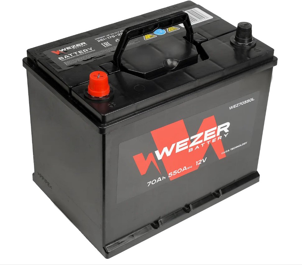 

Автомобильный аккумулятор Wezer WEZ70550L