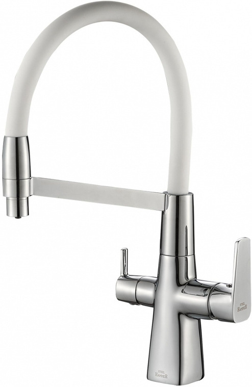 

Смеситель Zorg Sanitary Steel Hammer SH 818-8 хром [SH 818-8 CR], Смеситель ZorG SH 818-8 (хром/белый)