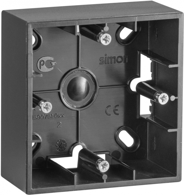 

Подрозетник Simon 1590751-038 графитовый