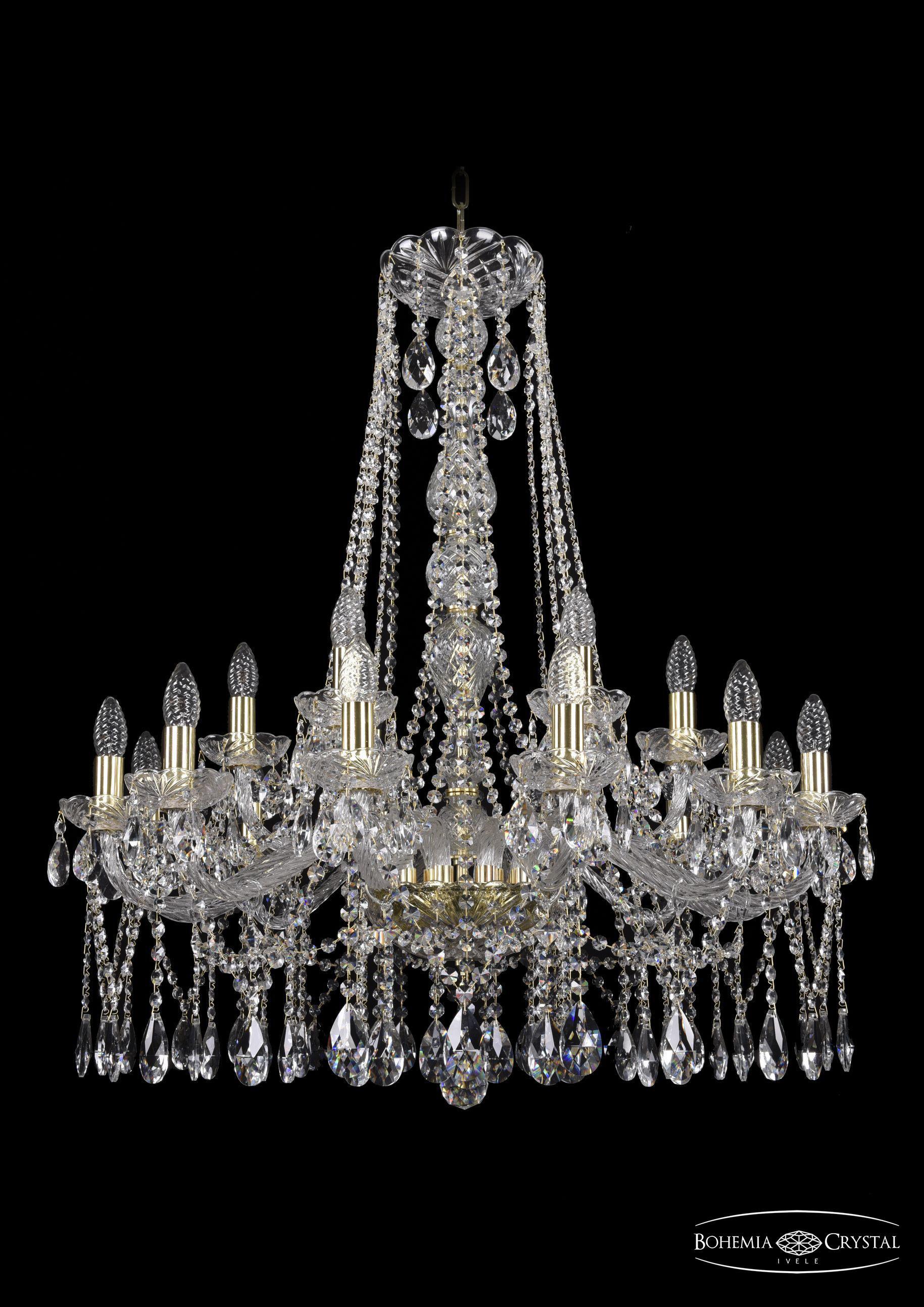 

Подвесная люстра Bohemia Ivele Crystal 1413/12+6/300/h-95/G