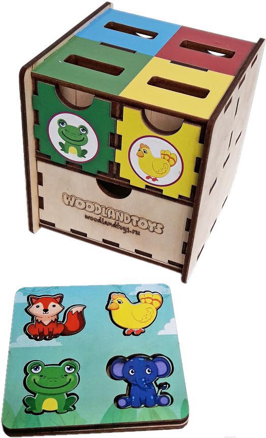 

Развивающая игрушка WoodLand Toys Комодик-куб. Животные / 119107, Комодик-куб Животные