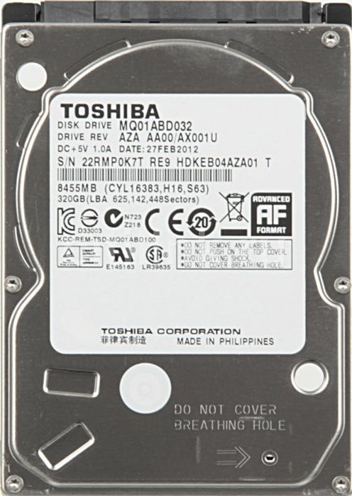 

Жесткий диск Toshiba Жёсткий диск 320GB Toshiba MQ01ABD032 [MQ01ABD032], Жёсткий диск 320GB Toshiba MQ01ABD032