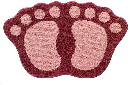 

Коврик для ванной комнаты Shahintex Microfiber лапки совмещенные 40x60 розовый, Microfiber лапки совмещенные 40x60
