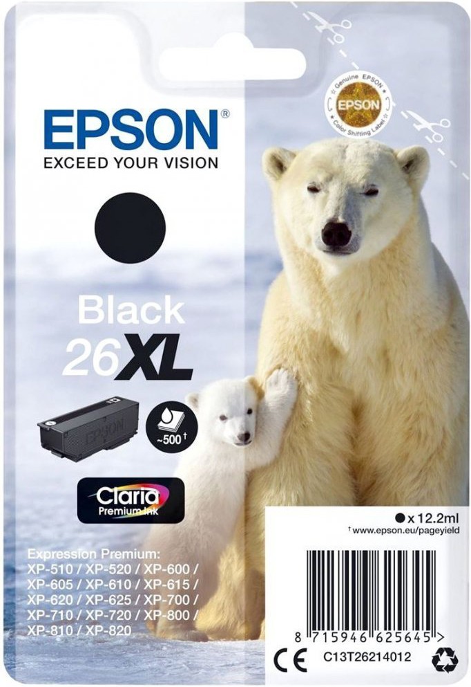 

Картридж Epson C13T26214012, Картридж Epson 26XL черный (C13T26214012)