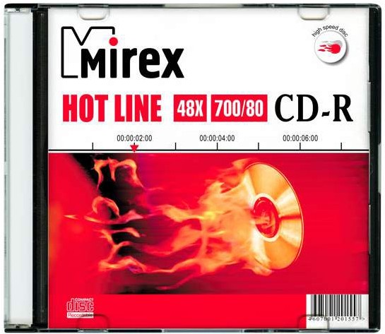 

Оптический диск Mirex CD-R 700Mb HotLine 48x slim целофанирован [UL120050A8S], Оптический диск Mirex CD-R 700Mb HotLine 48x slim целофанирован UL120050A8S
