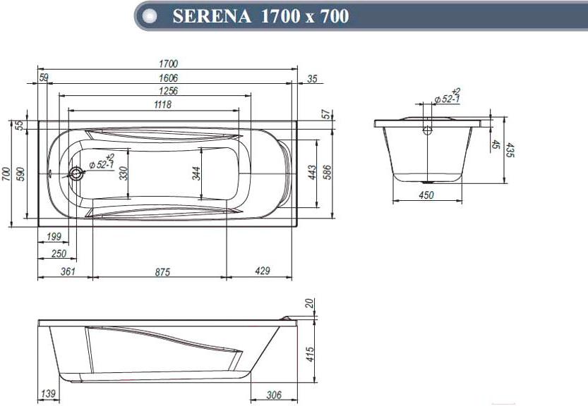 

Ванна Ventospa Serena LA 170x70 с каркасом, Serena LA 170x70 с каркасом
