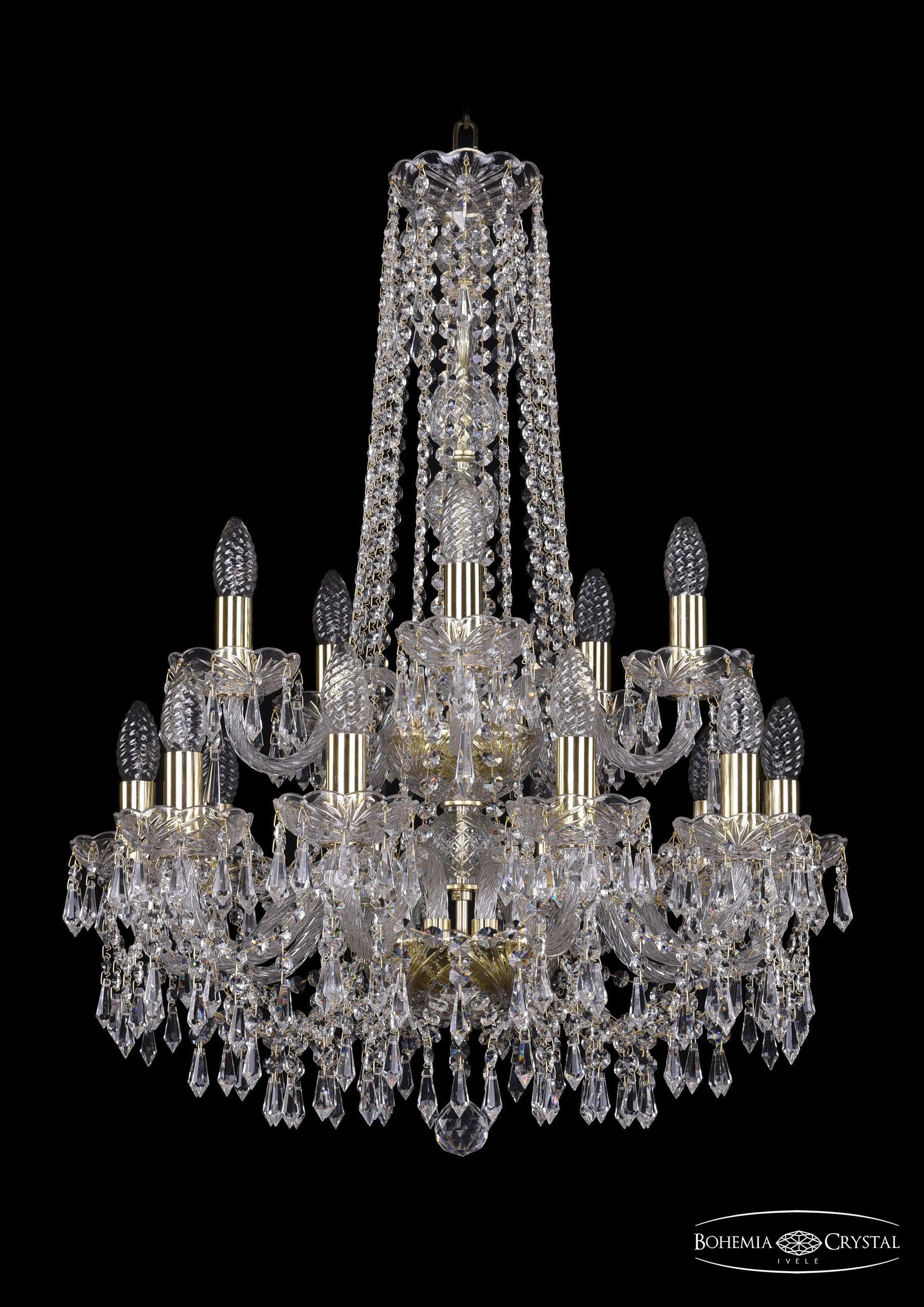 

Подвесная люстра Bohemia Ivele Crystal 1403/10+5/195/h-77/2d/G
