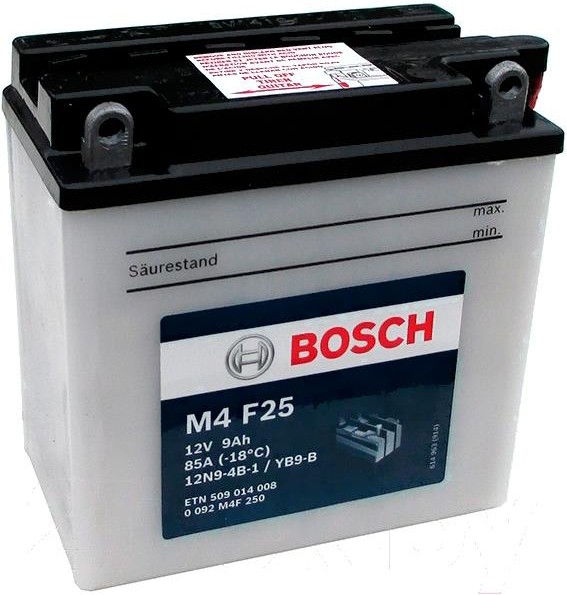 

Мотоаккумулятор Bosch M4 12N9-4B-1/YB9-B 509014008 (0092M4F250)