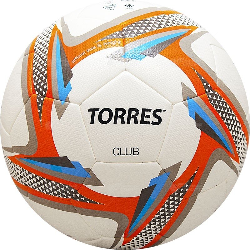 

Футбольный мяч Torres Club р.5, 32 панели. PU, гибридная сшивка бежевый/оранжевый/серый [F31835], Club р.5, 32 панели. PU, гибридная сшивка