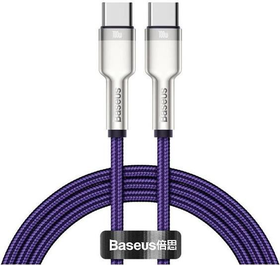 

Кабель для компьютера Baseus CATJK-C05 Purple, Кабель Baseus CATJK-C05 Cafule Series Metal Data Cable Type-C to Type-C 100W 1m Purple (Baseus Cafule Series Metal Data Cable Type-C to Type-C 100W 1m Purple (CATJK-C05))