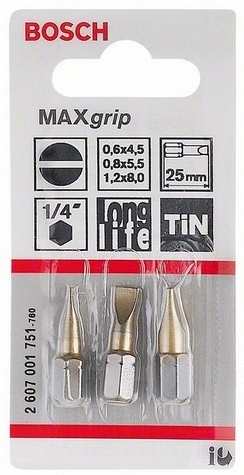 

Бита Bosch Max Grip S 25 мм (-1-) [2.607.001.751], Бита Bosch Max Grip S 25 мм (-1-) 2.607.001.751