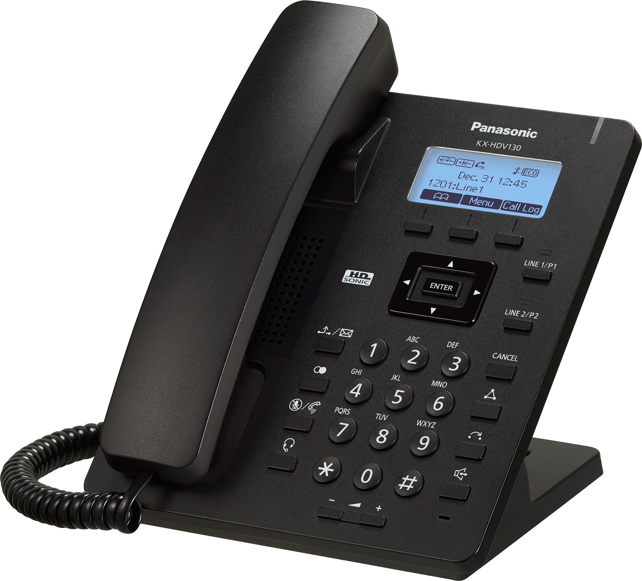 

Проводной телефон Panasonic KX-HDV130 Black, Проводной SIP телефон Panasonic KX-HDV130RUB черный