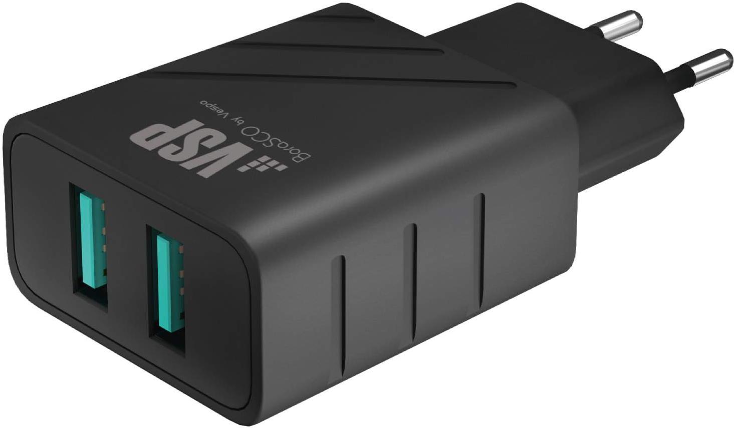 

Сетевое зарядное устройство BoraSCO ЗУ 2.4А 2хUSB черный [37262], ЗУ 2.4А 2хUSB