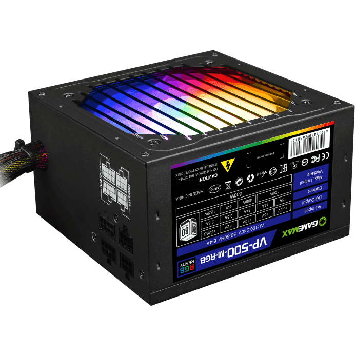 

Блок питания GameMax VP-500-RGB-MODULAR 80+, Блок питания для компьютеров GameMax VP-500-RGB-MODULAR 80+