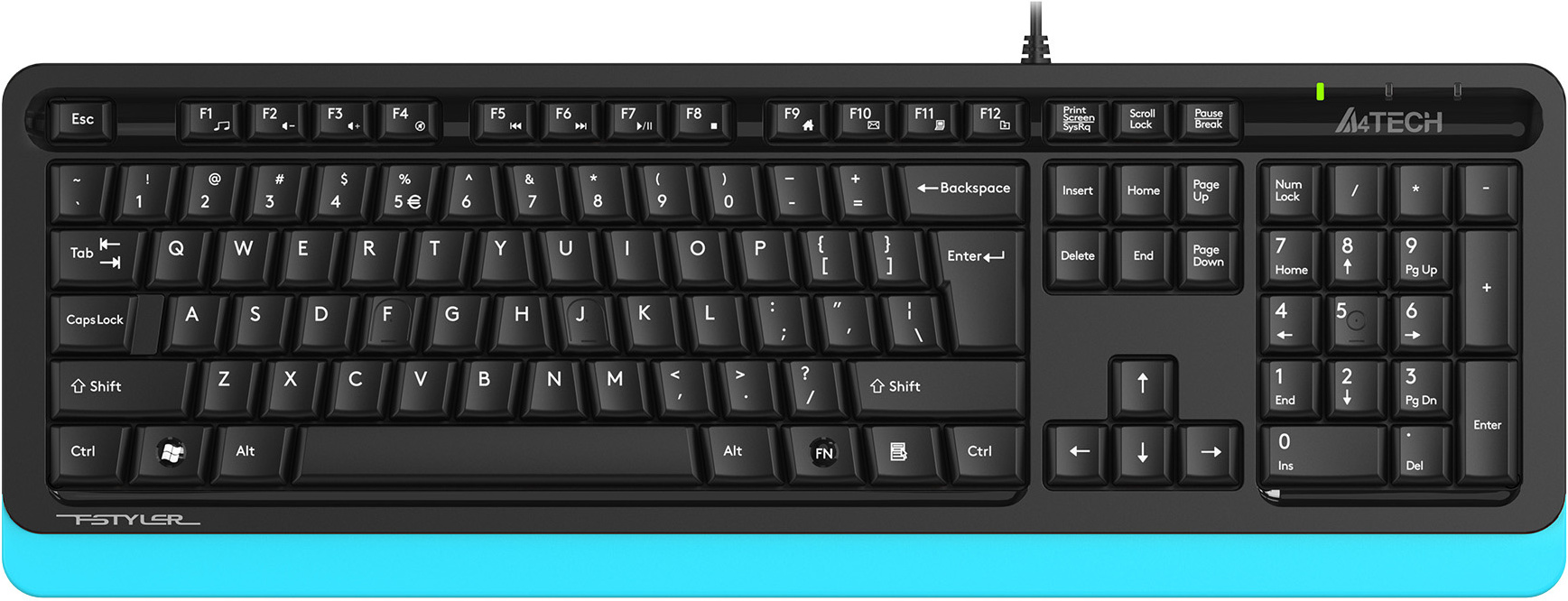 

Клавиатура A4Tech Fstyler USB черный/синий [FKS10 BLUE], Клавиатура A4Tech Fstyler FKS10 (черный/синий)