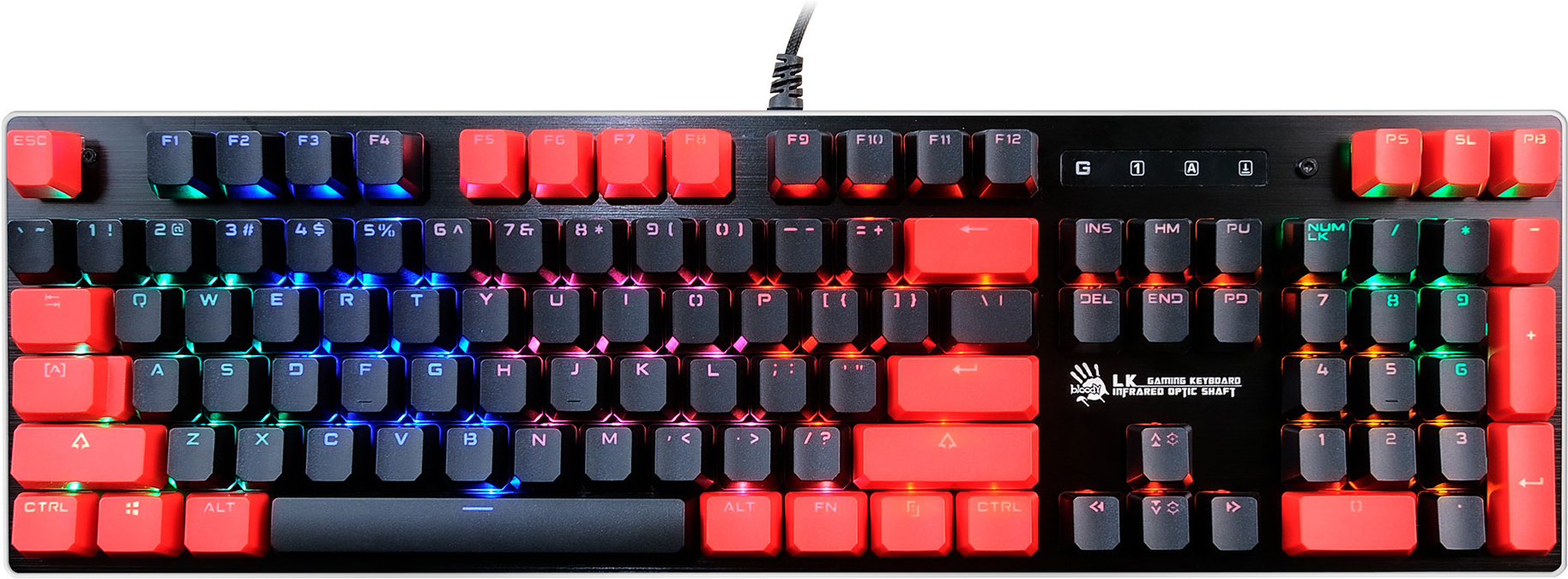 

Клавиатура A4Tech Bloody черный/красный [B820N], Клавиатура A4Tech Bloody B820N черный/красный