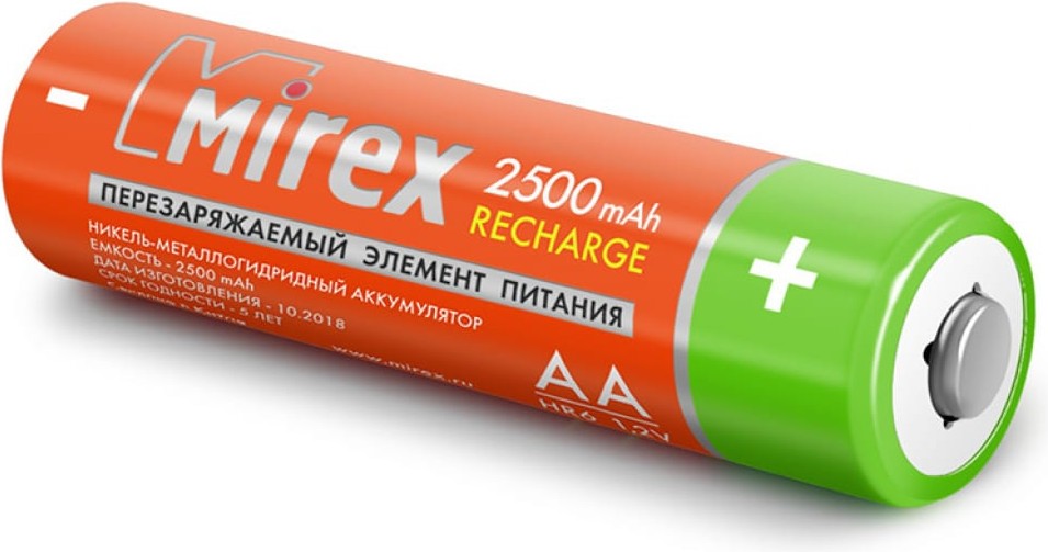 

Зарядное Mirex Ni-MH АА 2500 мАч 4 шт. [23702-HR6-25-E4], Аккумуляторная батарейка Mirex Ni-MH АА 2500 мАч 4 шт. (23702-HR6-25-E4)