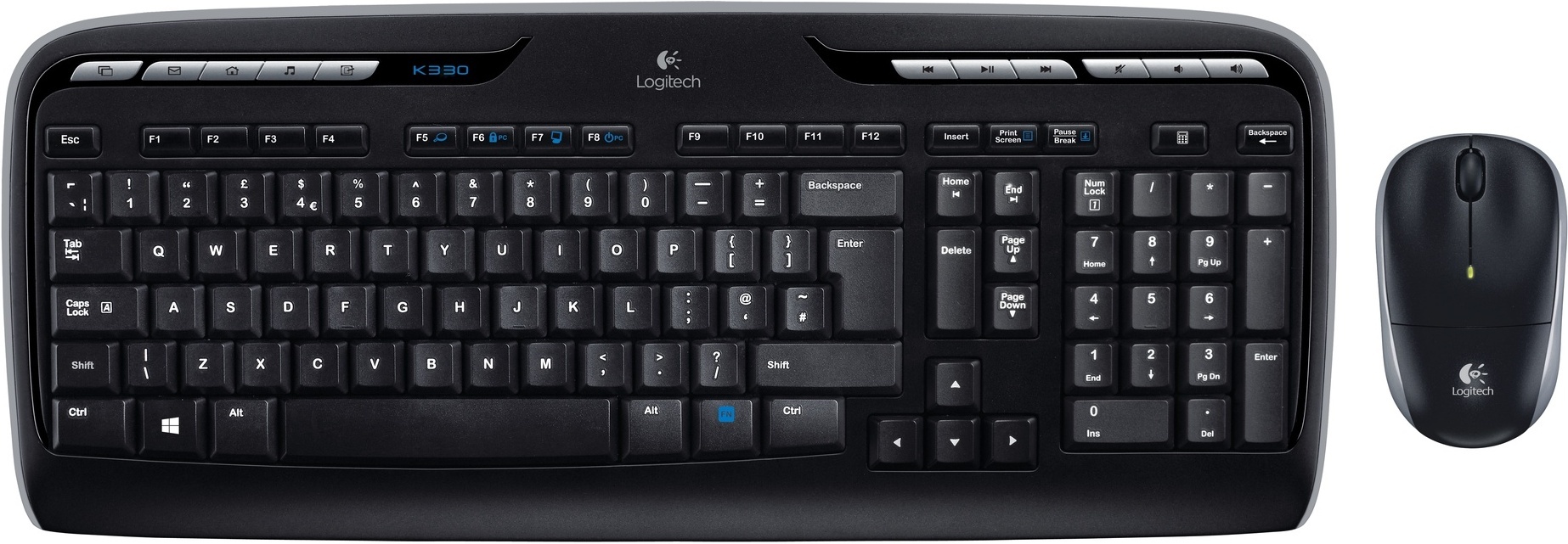 

Мышь + клавиатура Logitech Wireless Combo MK330, Комплект (клавиатура+мышь) Logitech Wireless Combo MK330 (920-003995) черный