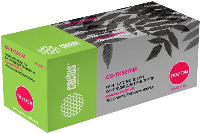

Картридж Cactus CS-TK5270M Kyocera Ecosys P6230cdn/M6230cidn/M6630cidn Magenta