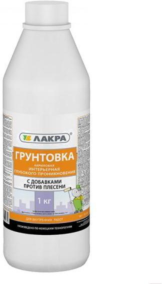 

Грунтовка Лакра ИНТ1 против плесени (1кг), ИНТ1 против плесени 1кг