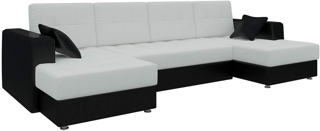 

Диван Mebelico Эмир-П 85 экокожа белый/черный [58159], П-образный диван Mebelico Эмир-П 85 экокожа 58159 белый/черный