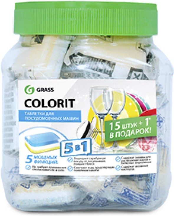 

Таблетки для посудомоечных машин Grass Colorit Plus (125717)