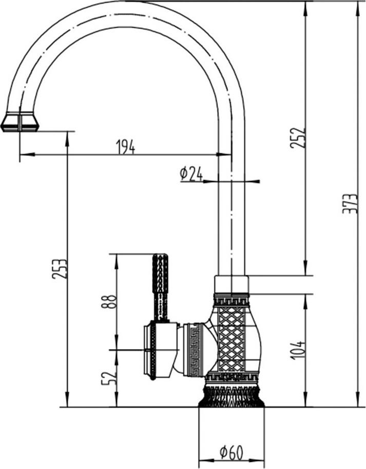 

Смеситель ZorG A 206K-BR, A 206 K ВR