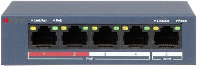 

Коммутатор Hikvision HiWatch [DS-S504P(B)], Коммутатор DS-S504P(B)