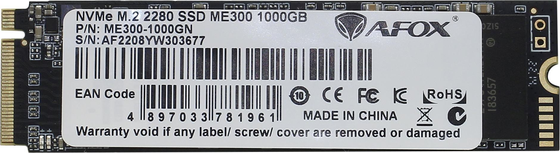 

Жесткий диск Afox SSD 2.5 M.2 1.0Tb ME300 Series (ME300-1000GN)