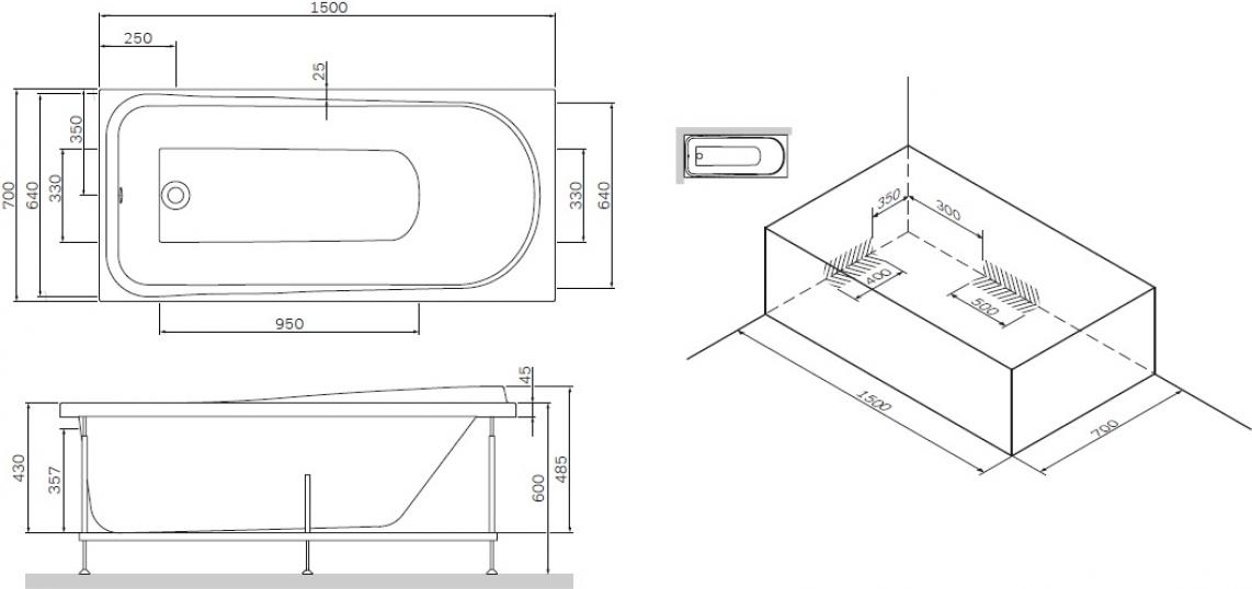 

Каркас для ванны AM.PM Like [W80A-150-070W-R], Каркас для ванны Am.Pm Like W80A-150-070W-R