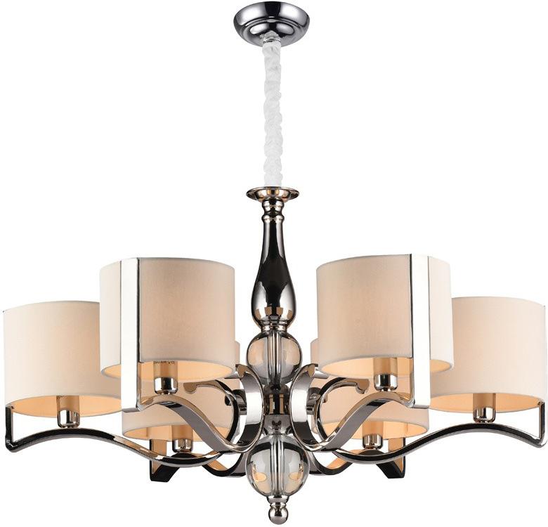 

Подвесная люстра NEWPORT D73*H50.5 cm E14 6*60W Nickel Clear crystal Shade beige [31305+1/C], Подвесная люстра NEWPORT D73*H50.5 cm E14 6*60W 31305+1/C Nickel Clear crystal Shade beige