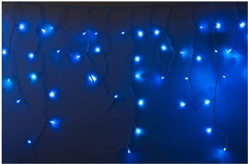 

Новогодняя гирлянда Neon-night Светодиодная бахрома Айсикл [255-136-6], Гирлянда Айсикл (бахрома) светодиодный, 4,8 х 0,6 м, белый провод, 220В, диоды синие