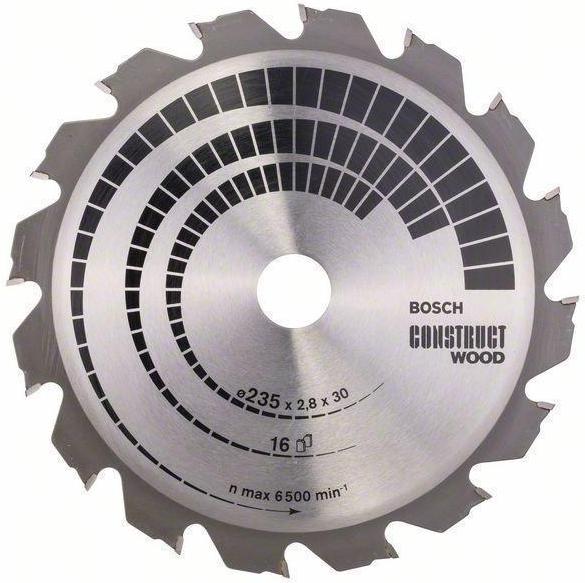 

Диск пильный Bosch 2.608.640.636, 235-30(25) Construct Wood 16зуб.