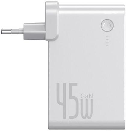 

Сетевое зарядное устройство Baseus PPNLD-C02, Сетевое зарядное устройство + внешний аккумулятор Baseus PPNLD-C02 GaN Type-C + USB 10000 mAh 45W White (Baseus Power Station (GaN) 2 in 1 Quick Charge Power Bank Charger C+U 10000mAh 45W EU White (PPNLD-C02))