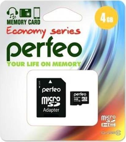 

Карта памяти Perfeo Micro SecureDigital 4Gb [PF4GMCSH10AES], Micro SecureDigital 4Gb