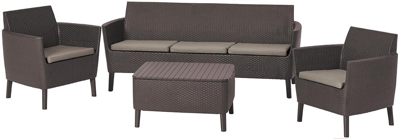 

Комплект садовой мебели Salemo 3-sofa set коричневый, Salemo 3-sofa Set