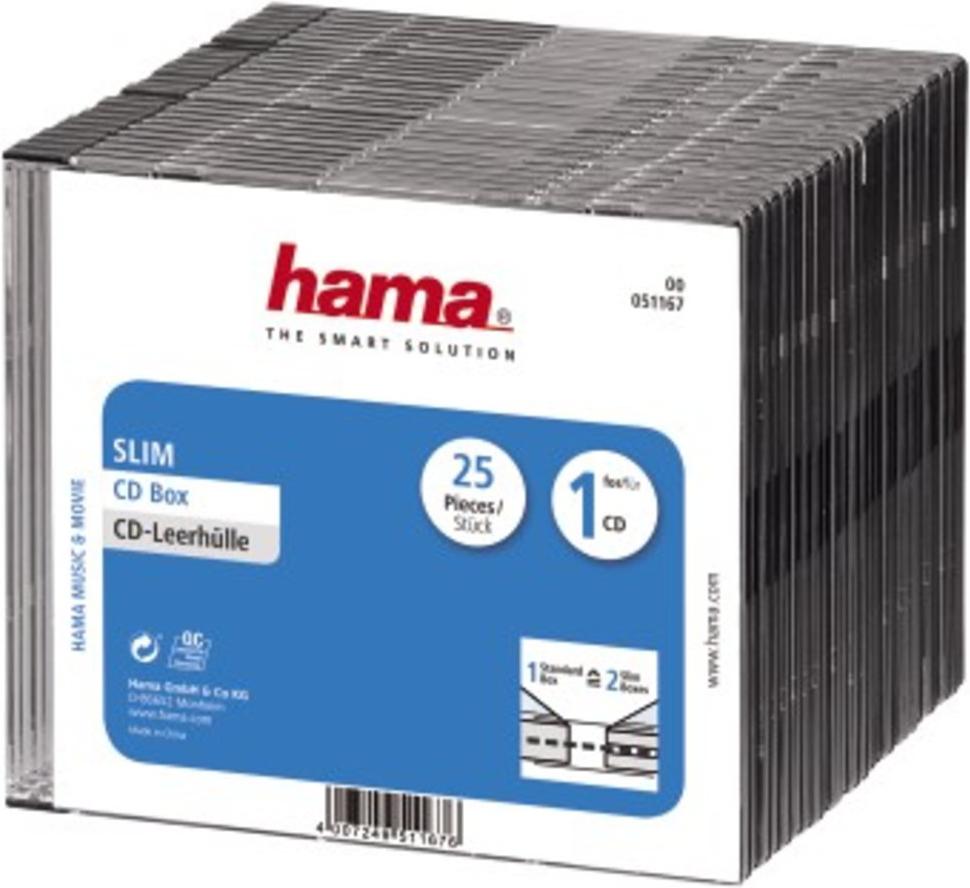 

Футляр для CD диска Hama H-51167 Slim Box 25 шт прозрачный [00051167], H-51167 Slim Box 25 шт