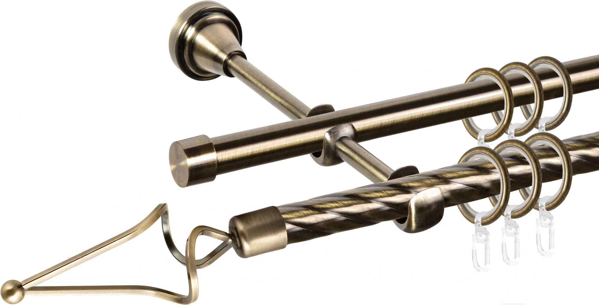 

Карниз АС ФОРОС Grace D16K/16Г + наконечники Волна 1.4м антик