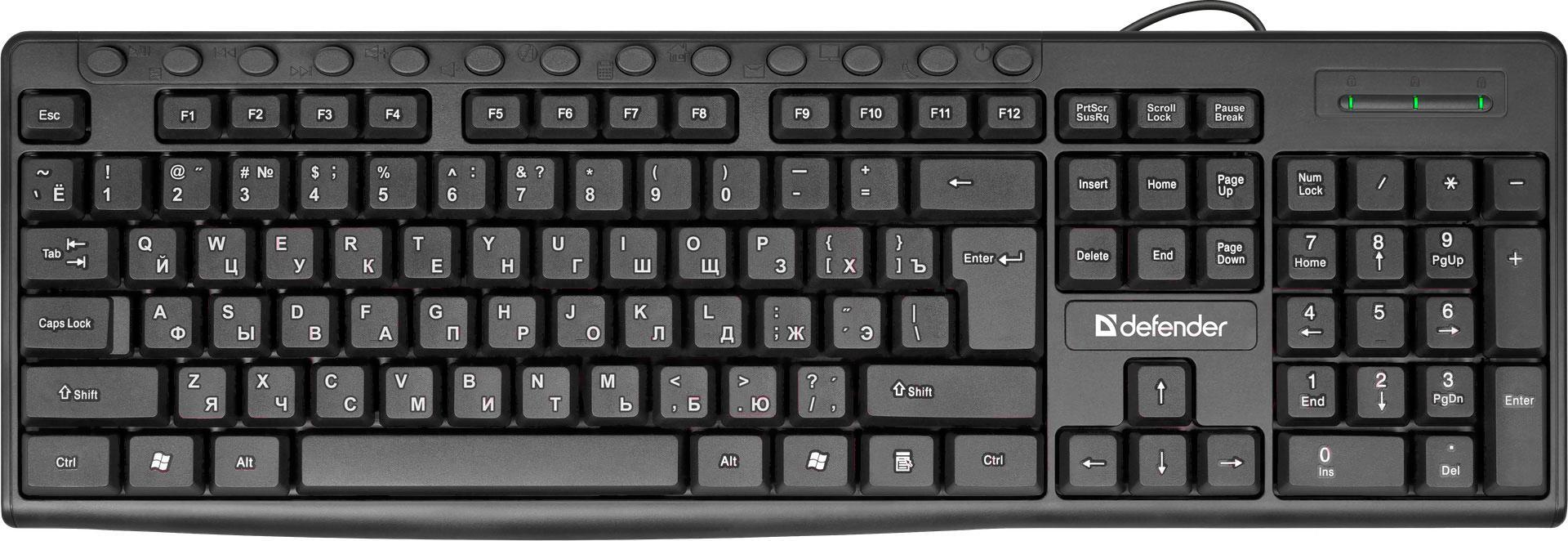 

Клавиатура Defender ACTION HB-719 RU Black [45719], Клавиатура Defender Action HB-719 RU