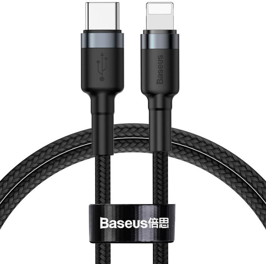 

Кабель Baseus Cafule Type-C to iP PD 20W 1m серый+черный [CATLKLF-G1], Baseus Cafule кабель Type-C to iP PD 20W 1м CATLKLF-G1 серый/черный