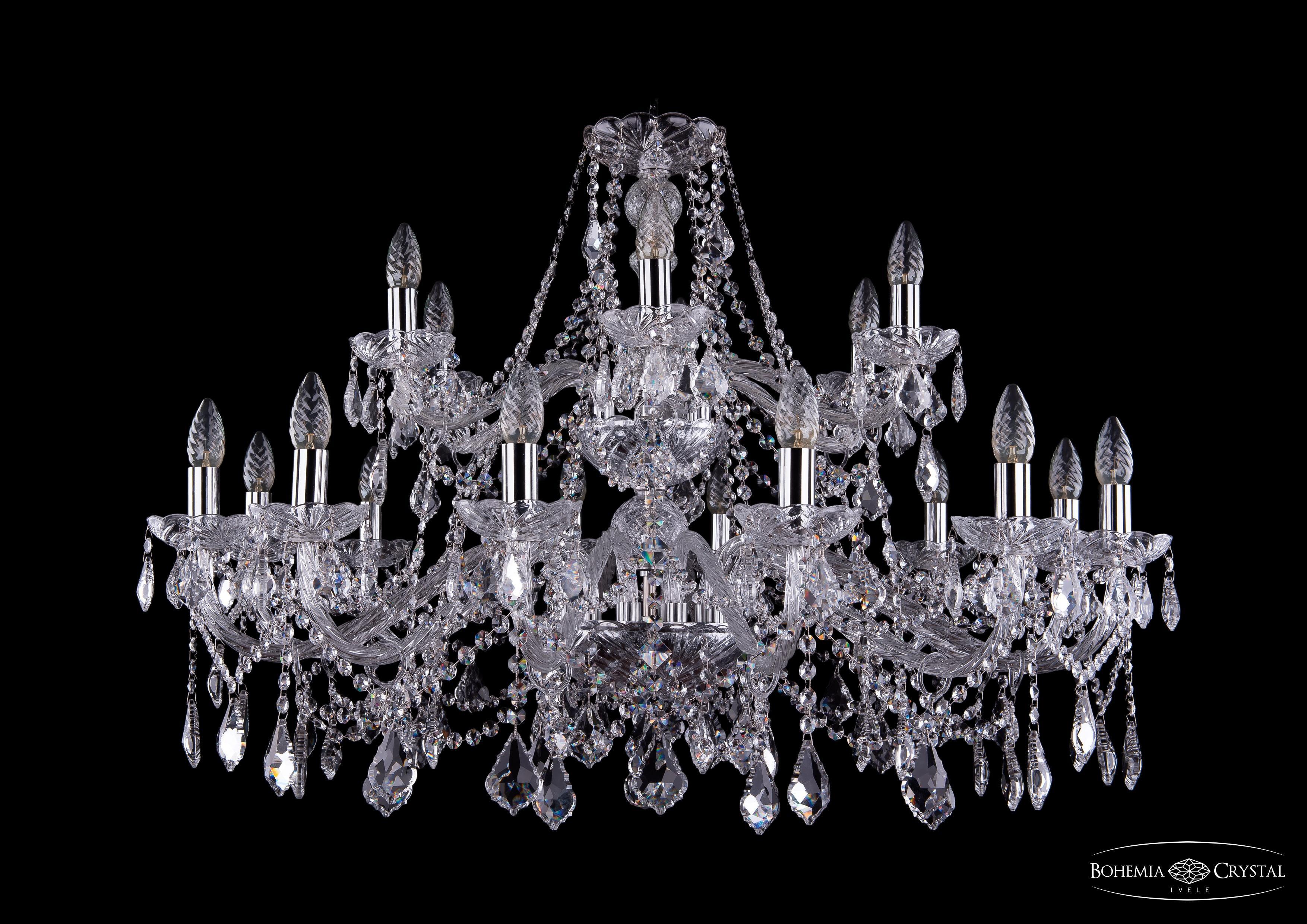 

Подвесная люстра Bohemia Ivele Crystal 1413/12+6/360/2d/Ni/Leafs