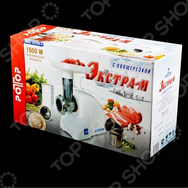 

Мясорубка Ротор Экстра-М ЭМШ 35/250-4, Мясорубка Ротор ЭМШ 35/250-4 Экстра-М белый