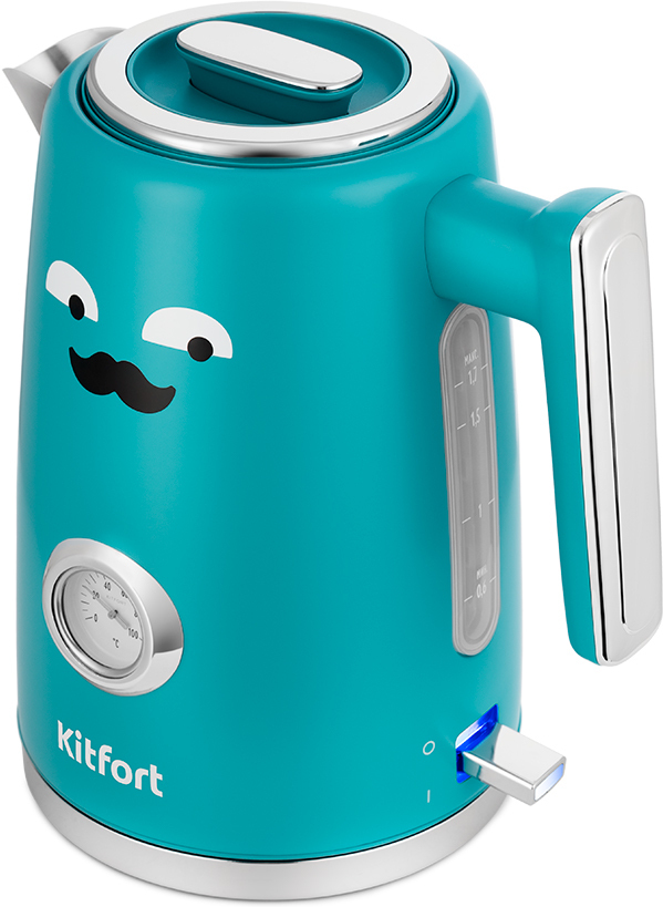 

Электрочайник Kitfort КТ-6144-2 бирюзовый, Электрочайник Kitfort KT-6144-2
