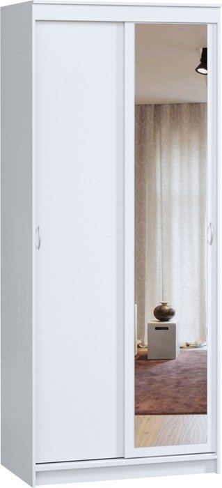 

Шкаф купе Эконом-100-240 Белый с зеркалом 2 двери, Эконом-100-240 с зеркалом 2 двери